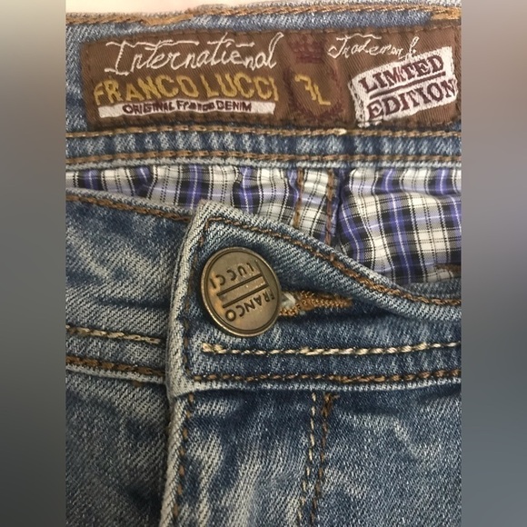 𝅺FRANCO Lucci Mens Cotton Limited Edition Straight Light Wash Denim Jeans 36X30 - Picture 14 of 15